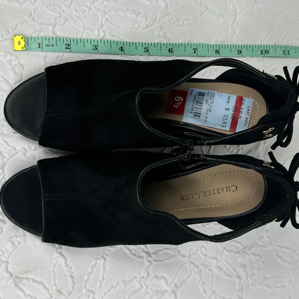Charter Club Hirah Tie Back Blo black heels - Picture 8 of 8